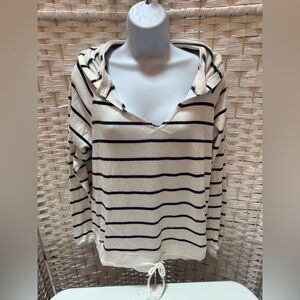Roxy Navy and White Striped Top‎